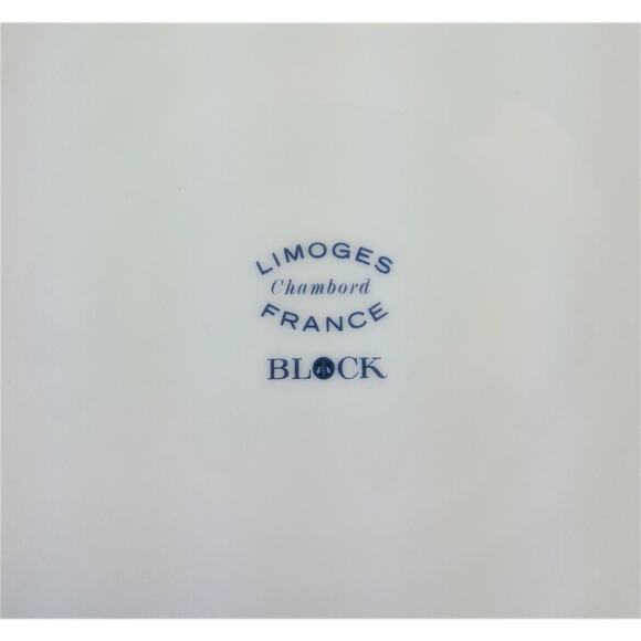 Set/3 Block China Chambord Limoges 10-3/8" Dinner Plates Gray/Black on White - Picture 5 of 5